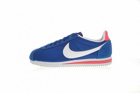 Nike Classic Cortez 藍色粉紅色白色女裝休閒跑鞋 749864-400