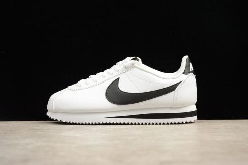Nike Classic Cortez kožne bijele crne cipele za slobodno vrijeme 807471-101