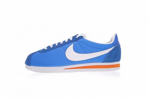 Nike Classic Cortez Nylon Blau Weiß Orange Atmungsaktive Nähte 488291-404