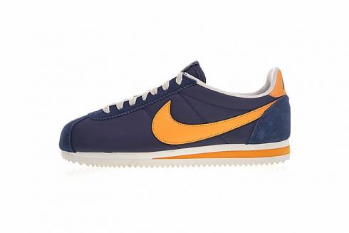 Nike Classic Cortez Nylon Azul Marino Naranja Zapatos Casuales 488291-410