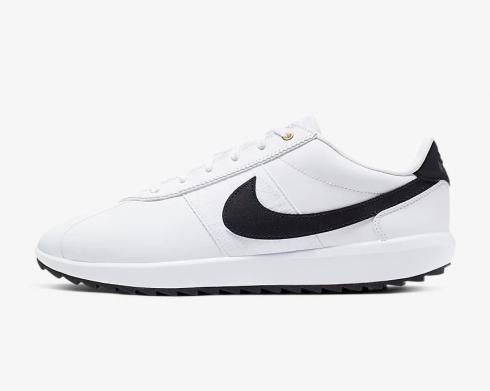 Nike Womens Cortez Golf Black White Metallic Gold Running Shoes CI1670-101