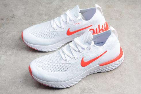 scarpe da corsa Nike EPIC React Flyknit bianche arancioni AQ0067-800
