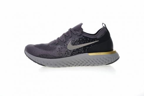 Nike Epic React Flyknit Gri Siyah Altın Koşu Ayakkabısı AQ0067-009,ayakkabı,spor ayakkabı