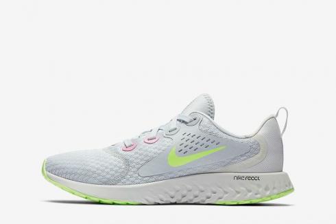Nike Legend React รองเท้าวิ่ง Platinum Tint Pink Rise Barely Volt AH9437-002