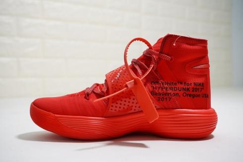 Virgil Abloh x Nike REACT Hyperdunk 빅 레드 블랙 오렌지 AJ4578-102, 신발, 운동화를