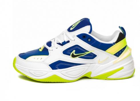 Nike M2K Tekno รองเท้าผ้าใบสีขาว Volt Blue Chunky AV4789-105