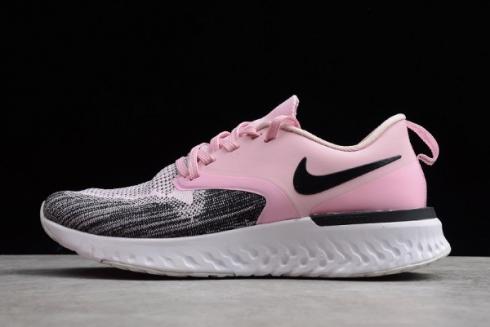 2019 Womens Nike Odyssey React Flyknit 2 Pink Black White AH1016 601