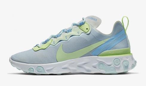 Nike React Element 55 สีขาว Barely Volt Teal Tint Frosted Spruce BQ2728-100