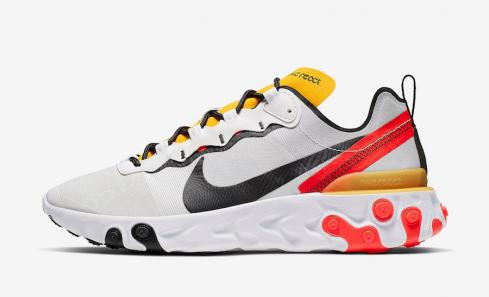 Nike React Element 55 Bianche Gialle Rosse BQ6166-102