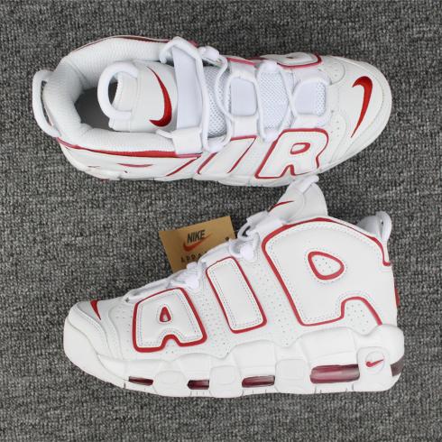 Chaussures Nike Air More Uptempo Basketball Unisexe Blanc Rouge