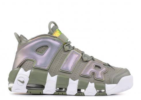 Nike Air More Uptempo Donkergroen Zilver Wit 917593-001