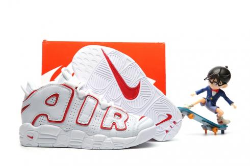 Chaussures Nike Air More Uptempo Enfant Rouge Blanc Gris