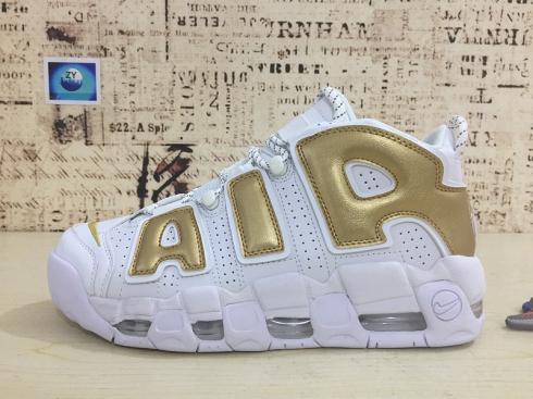 Nike Air More Uptempo Knicks Baskets Or Blanc 921948-200