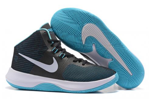 Nike Air Precision Black White Polarized Blue 2017 men Basketball Shoes 898455-003