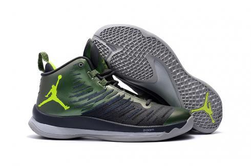 Nike Jordan Super Fly 5 Verde Preto Cinza Homens Sapatos 850700