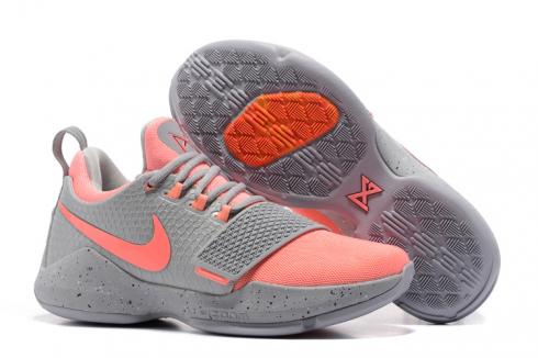 Мужские баскетбольные кроссовки Nike Zoom PG 1 EP Paul Jeorge серо-розовые 878628-006