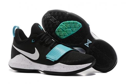 Nike Zoom PG 1 Paul George Hombres Zapatos De Baloncesto Negro Blanco Cielo Azul 878628