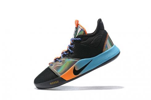 Nike PG 3 NASA EP Black Iridescent Blue Orange Paul George Basketball Sko AO2608-038