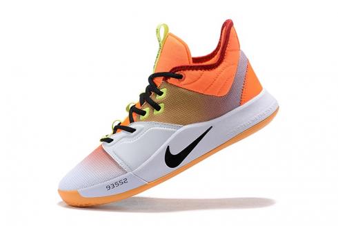 Sepatu Basket Nike PG 3 NASA EP Warna-warni Kuning Oranye Putih Hitam Paul George AO2608-508