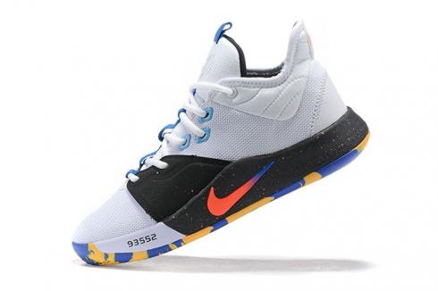 buty do koszykówki Nike PG 3 NASA EP białe niebieskie jasne karmazynowe Paul George AO2608-145