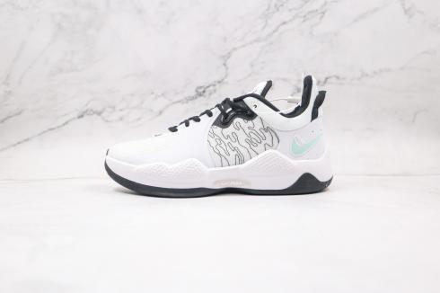 Sepatu Basket Nike PG 5 White Glacier Blue Multi Color CW3143-100