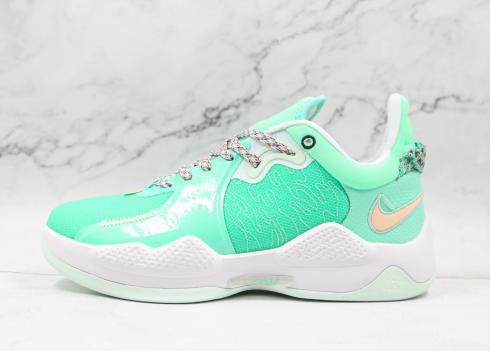 Nike PG 5 Play for the Future Green Glow Glacier Blue Platinum Tint Barely Green CW3143-300