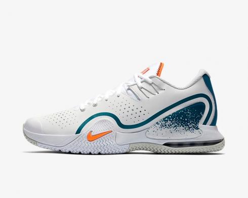 NikeCourt Tech Challenge 20 สีขาว สีเขียว Abyss Dusty Grey Total Orange BQ0234-101