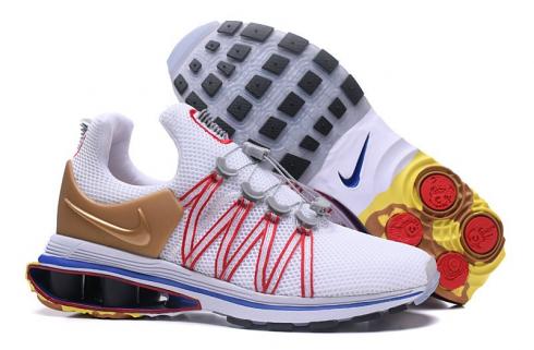 Nike Air Shox Gravity 908 Men Shoes White Red Gold