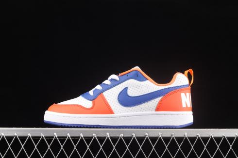 Nike Court Borough Low GS White Blue Orange Running Shoes DN4245-141