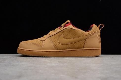 Nike Court Borough Low Wheat Leather Basketball Shoes 844881-700
