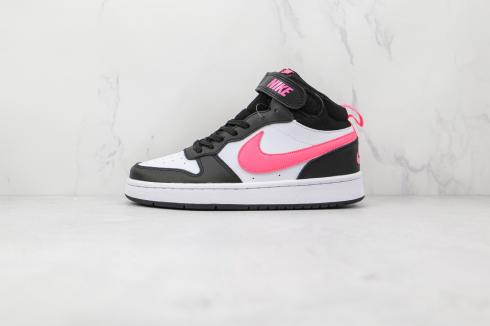 Nike Court Borough Mid 2 GS 黑色粉紅色白色 CD7782-005