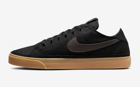 *<s>Buy </s>Nike Court Legacy Canvas Black Gum Light Brown Team Orange CW6539-004<s>,shoes,sneakers.</s>