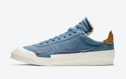 Nike Drop Type Premium Denim Industrial Blue Sail Honeycomb Habanero Red CW6213-461
