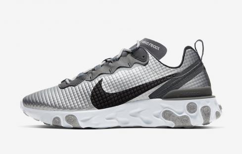 Nike React Element 55 Quilted Grid White Silver Black CI3835-001