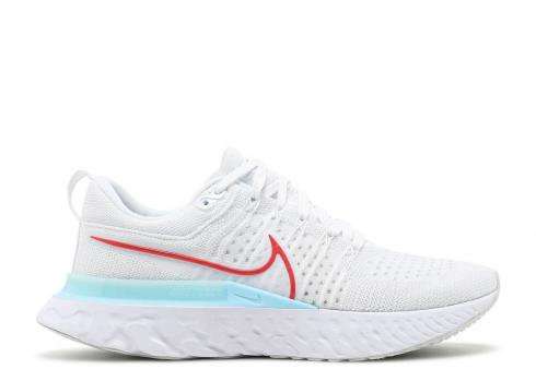 Nike React Infinity Run Flyknit 2 Bianche Glacier Ice Photon Chile Dust Red CT2357-102