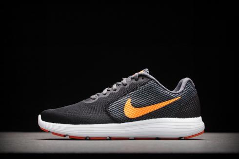 Nike Revolution 3 Orange Sort Hvid Herre løbesko 819300-003