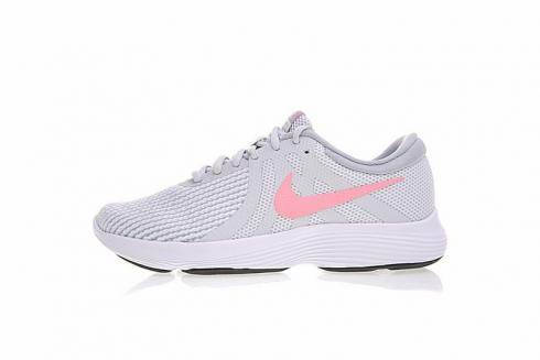 Nike Revolution 4 跑步鞋淺灰粉紅白 908988-016