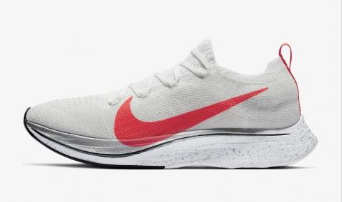 Nike Vaporfly 4% Flyknit White Metallic Silver Midnight Navy Flash Crimson AJ3857-160