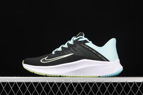 Nike Womens Quest 3 Black Blue Green Running Shoes CD0230-005