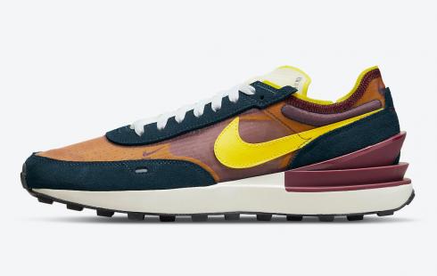 Nike Waffle One SE Dark Beetroot Armory Navy Yellow Strike DD8014-600