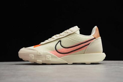 Nike Waffle Racer 20 Beige Pink Black Running Shoes CK6647-200