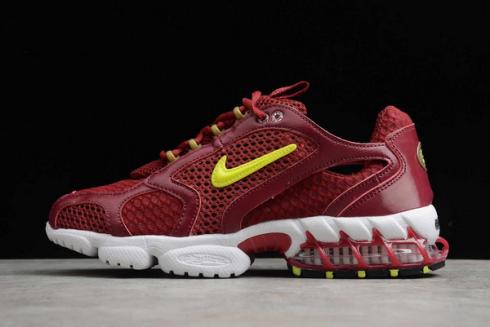 Nike Womens Air Zoom Spiridon Cage 2 Burgundy Yellow White CJ3613-601