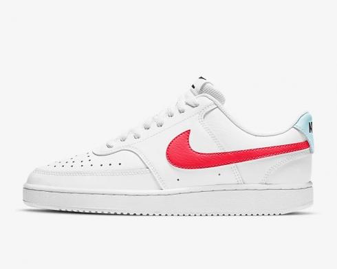 Nike Womens Court Vision Low White Bright Crimson Red CD5434-106