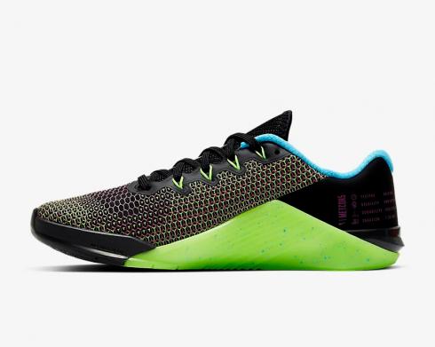 Nike Womens Metcon 5 AMP Black Green Strike Blue Fury Fire Pink CD3398-063
