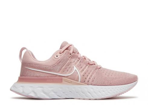 Nike Womens React Infinity Run Flyknit 2 Pink Glaze White Foam CT2423-600