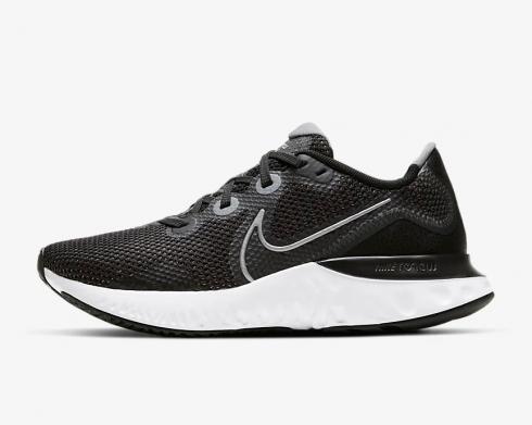 Nike Womens Renew Run Black White Dark Smoke Grey Metallic Silver CK6360-008
