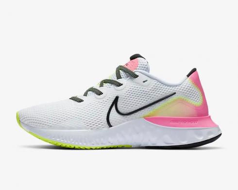 Nike Womens Renew Run White Pink Glow Volt Black CZ8094-100