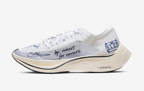 Nike ZoomX Vaporfly NEXT Blue Ribbon Sports Blanc Orange Peel CU4844-100