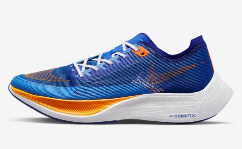 Nike ZoomX Vaporfly Next% 2 Game Royal Vivid Orange Weiß University Blau FD0713-400