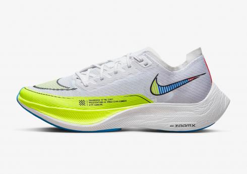 Nike ZoomX Vaporfly Next 2 화이트 블랙 볼트 레이서 블루 브라이트 크림슨 CU4111-103, 신발, 운동화를